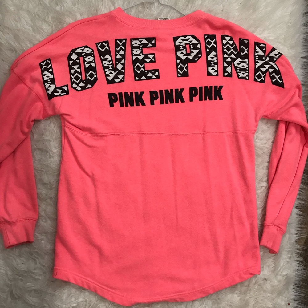 COPY - VS Pink Aztec varsity crew sweatshirt